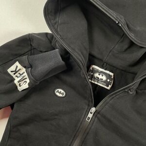 SMFK Cropped‎ Batman Hoodie Full Zip BlackDC Comics Super Hero Jacket Small